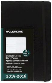 2016 Moleskine 18 month planner - weekly notebook - large - black - hard cover - (ISBN 8052204400119)