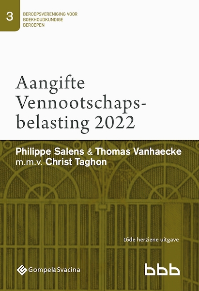 3-Aangifte Vennootschapsbelasting 2022 (gedrukte versie) - Philippe Salens, Thomas Vanhaecke, Christ Taghon (ISBN 9789463713801)