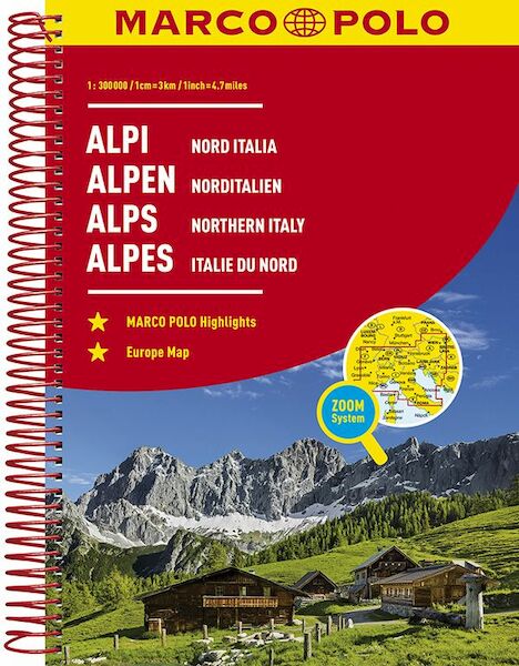 MARCO POLO Reiseatlas Alpen, Norditalien 1:300 000 - (ISBN 9783829736800)