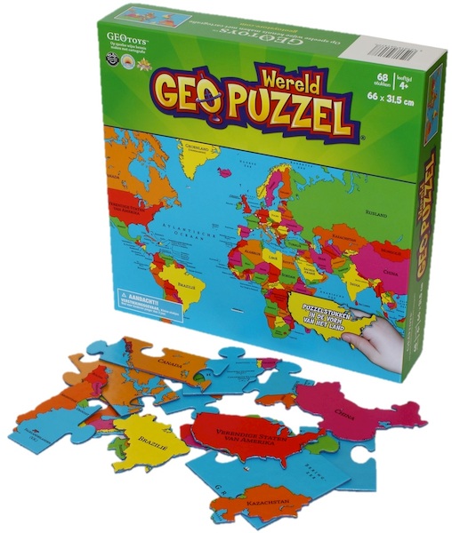 GeoPuzzle Wereld 68 stukken (NL) 610 x 318 mm - (ISBN 5425013061377)