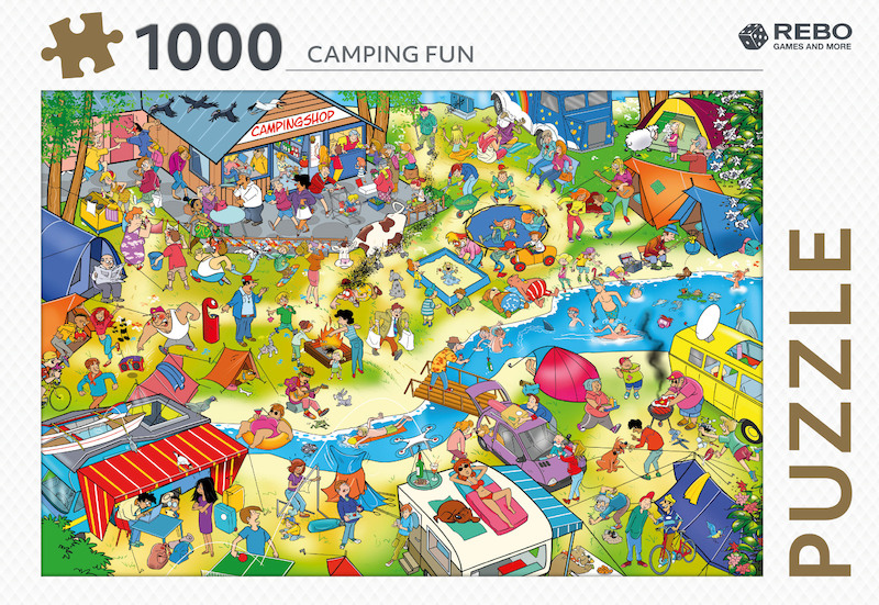 Rebo legpuzzel 1000 stukjes - Camping Fun - (ISBN 8720387822591)